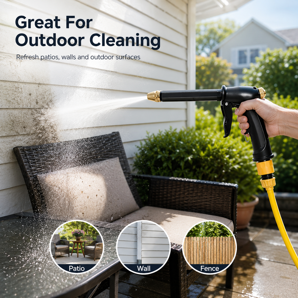 【⭐Newly Upgraded|30k+ sold🥇】Portable High Pressure Water Sprayer, Adjustable Garden Hose Nozzle Sprayer, Car Washing & Maintenance Tool, Pet Cleaning Tool -8SA8