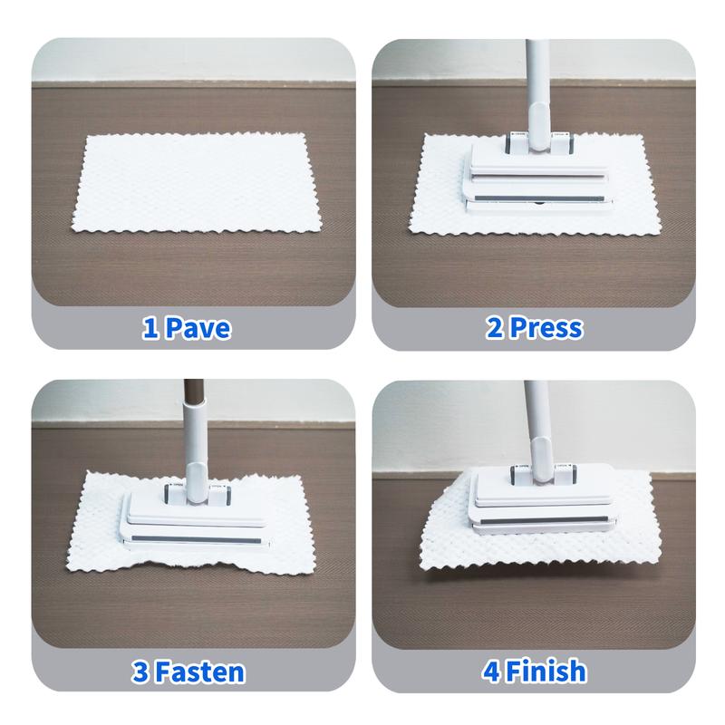🧹Disposable Dust Mop,💦 Hands-Free Wet Dry Floor Cleaning Mop, Non-Woven Cleaning Pads For Home Hardwood Floors, Tile Floors-8SA8