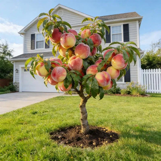 🔥 65K+ SOLD! 🍑 Heirloom "Honey Red" Dwarf Peach Tree Live Seeds -8CR5