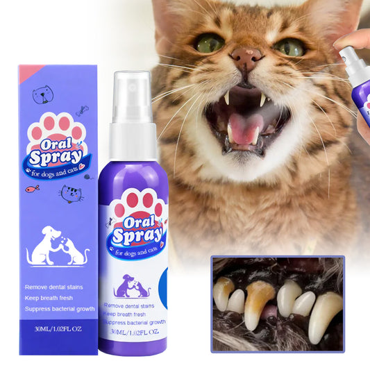🐱🦷Yegbong Pet Dental Cleaning Spray for Dogs & Cats, Removes Plaque & Stains, Freshens Breath, Oral Care Spray-8SA8