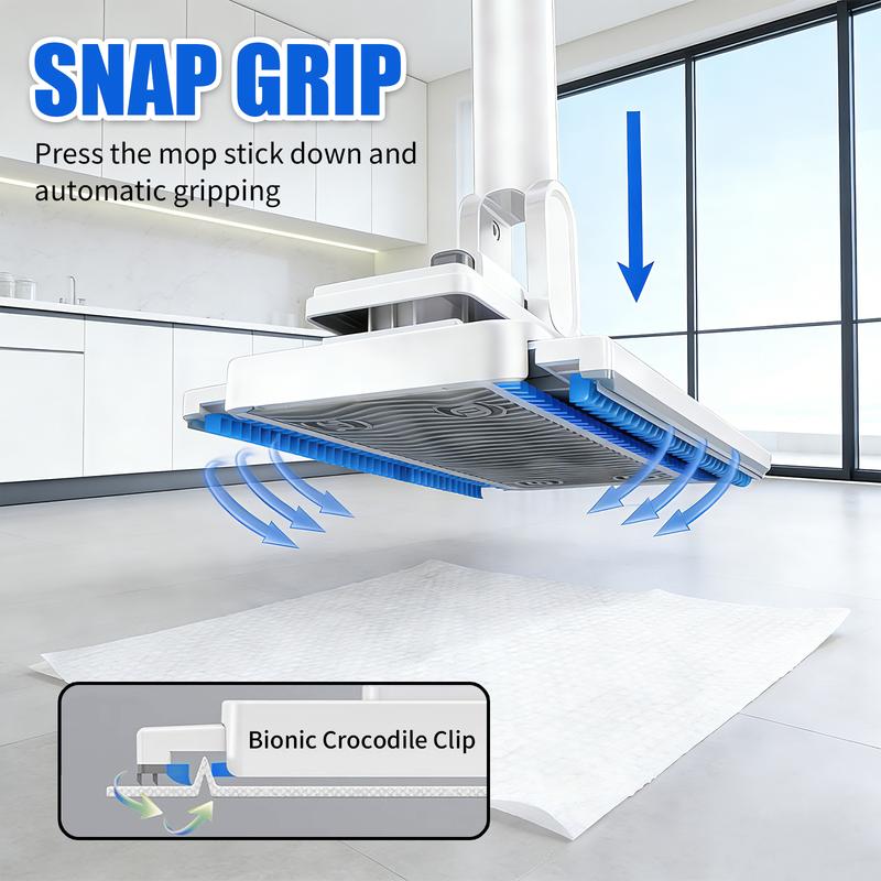 🧹Disposable Dust Mop,💦 Hands-Free Wet Dry Floor Cleaning Mop, Non-Woven Cleaning Pads For Home Hardwood Floors, Tile Floors-8SA8