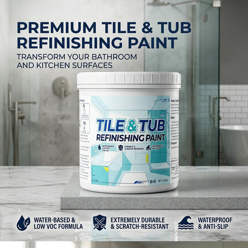 🧹Tile & Tub Refinishing Paint Kit Water-Based Renovation Coating|Easy DIY Brush/Roller Application for Bathroom & Kitchen Surfaces 300g🎨-8HJ9