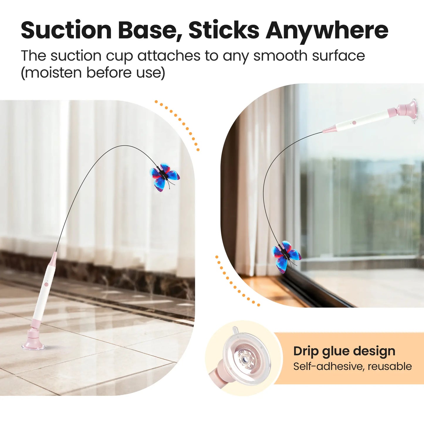 Keep Every Day Exciting For Your Cat 🐱 Spinning Butterfly Cat Toy Wand-8RH7