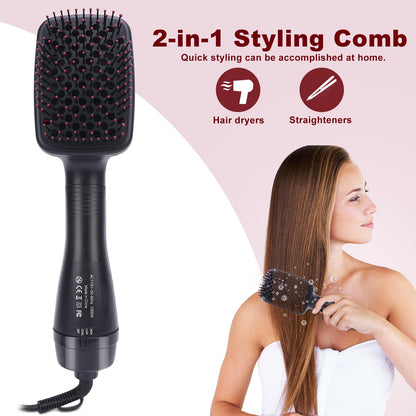 🔥 HOT SALE | 50% OFF ✨ 2-in-1 Hot Air Straightening Brush | Salon-Quality Hair in Minutes -8RH7