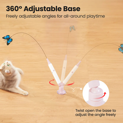 Keep Every Day Exciting For Your Cat 🐱 Spinning Butterfly Cat Toy Wand-8RH7