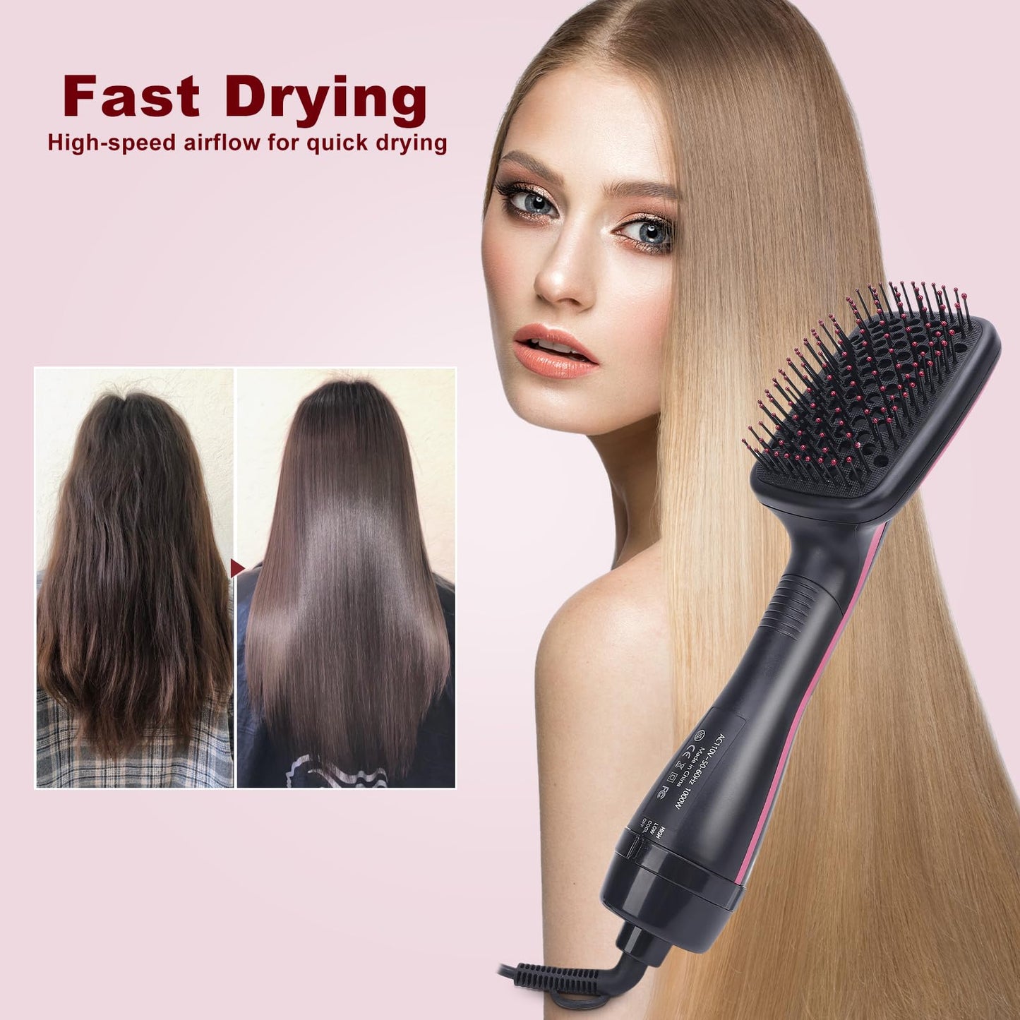 🔥 HOT SALE | 50% OFF ✨ 2-in-1 Hot Air Straightening Brush | Salon-Quality Hair in Minutes -8RH7