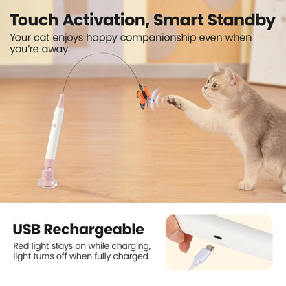 Keep Every Day Exciting For Your Cat 🐱 Spinning Butterfly Cat Toy Wand-8RH7