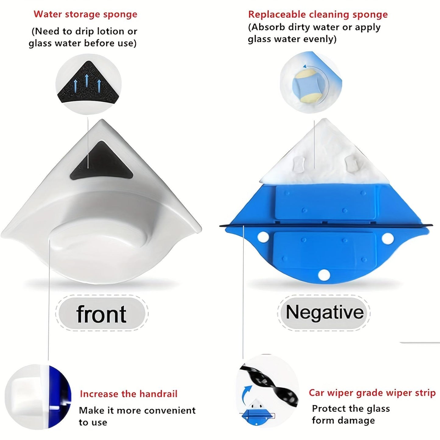 Dual-Sided Magnetic Window Cleaner | Clean Inside & Outside Glass In One Swipe, Safe High-Rise Wiper with Anti-Drop Rope-8HJ9