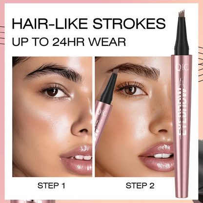 Waterproof Micro-Fork Eyebrow Pencil, Long-Lasting Brow Pen for Natural Hair-Like Strokes-8RH7