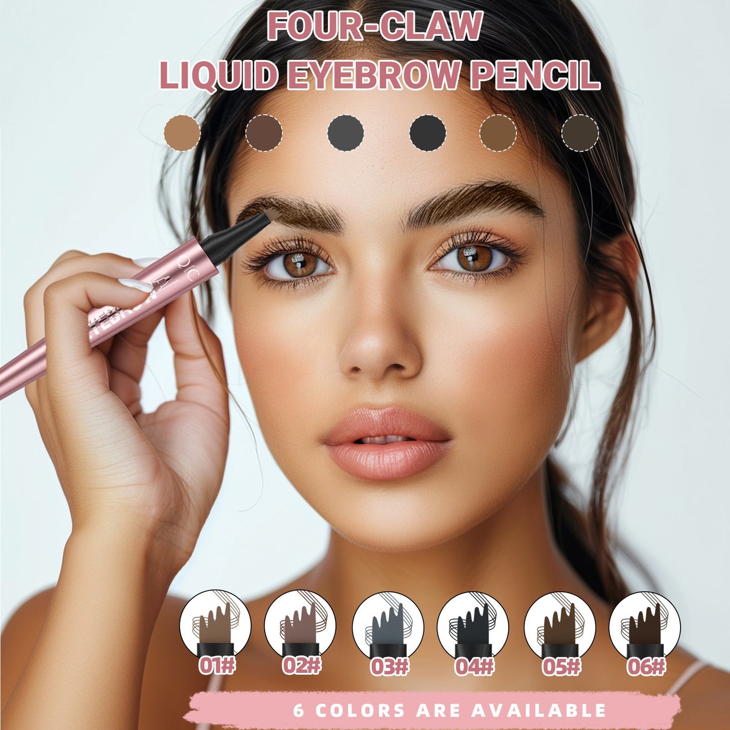 Waterproof Micro-Fork Eyebrow Pencil, Long-Lasting Brow Pen for Natural Hair-Like Strokes-8RH7