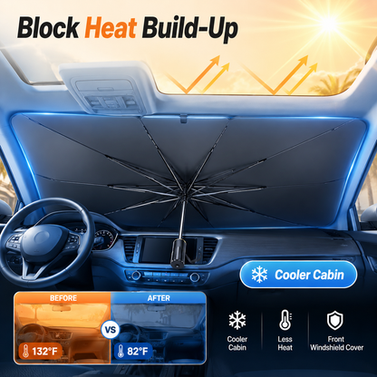 ☀️ Stop Turning Your Car Into An Oven-Foldable Car Windshield Sunshade Umbrella-8RH7
