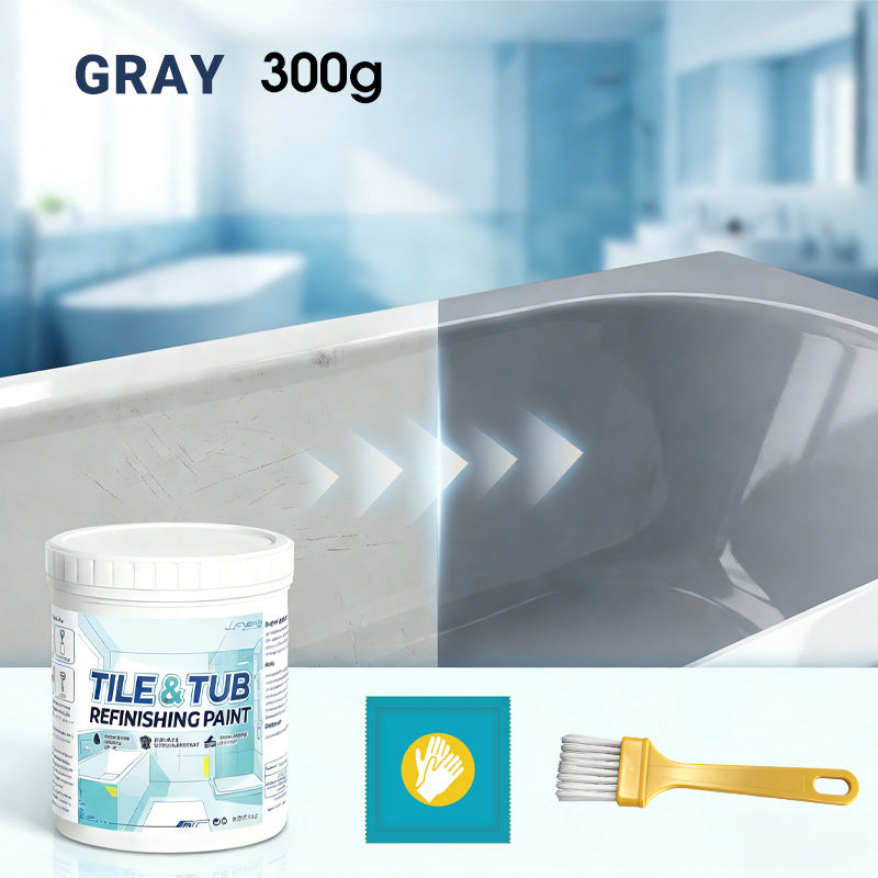 🧹Tile & Tub Refinishing Paint Kit Water-Based Renovation Coating|Easy DIY Brush/Roller Application for Bathroom & Kitchen Surfaces 300g🎨-8HJ9
