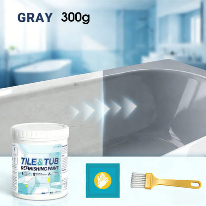 🧹Tile & Tub Refinishing Paint Kit Water-Based Renovation Coating|Easy DIY Brush/Roller Application for Bathroom & Kitchen Surfaces 300g🎨-8HJ9