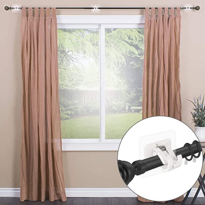 🤗Nail-Free Curtain Rod Brackets📌| No Drill, Heavy Duty Adhesive Holders for Curtain & Shower Rods, Waterproof, Fit Any Rod📏-8HJ9