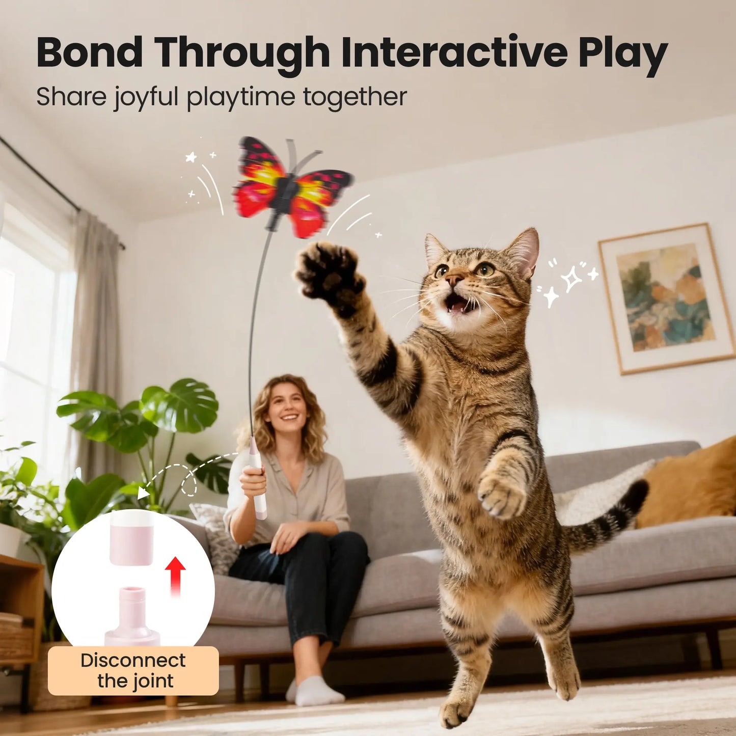 Keep Every Day Exciting For Your Cat 🐱 Spinning Butterfly Cat Toy Wand-8RH7