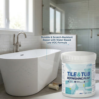 🧹Tile & Tub Refinishing Paint Kit Water-Based Renovation Coating|Easy DIY Brush/Roller Application for Bathroom & Kitchen Surfaces 300g🎨-8HJ9