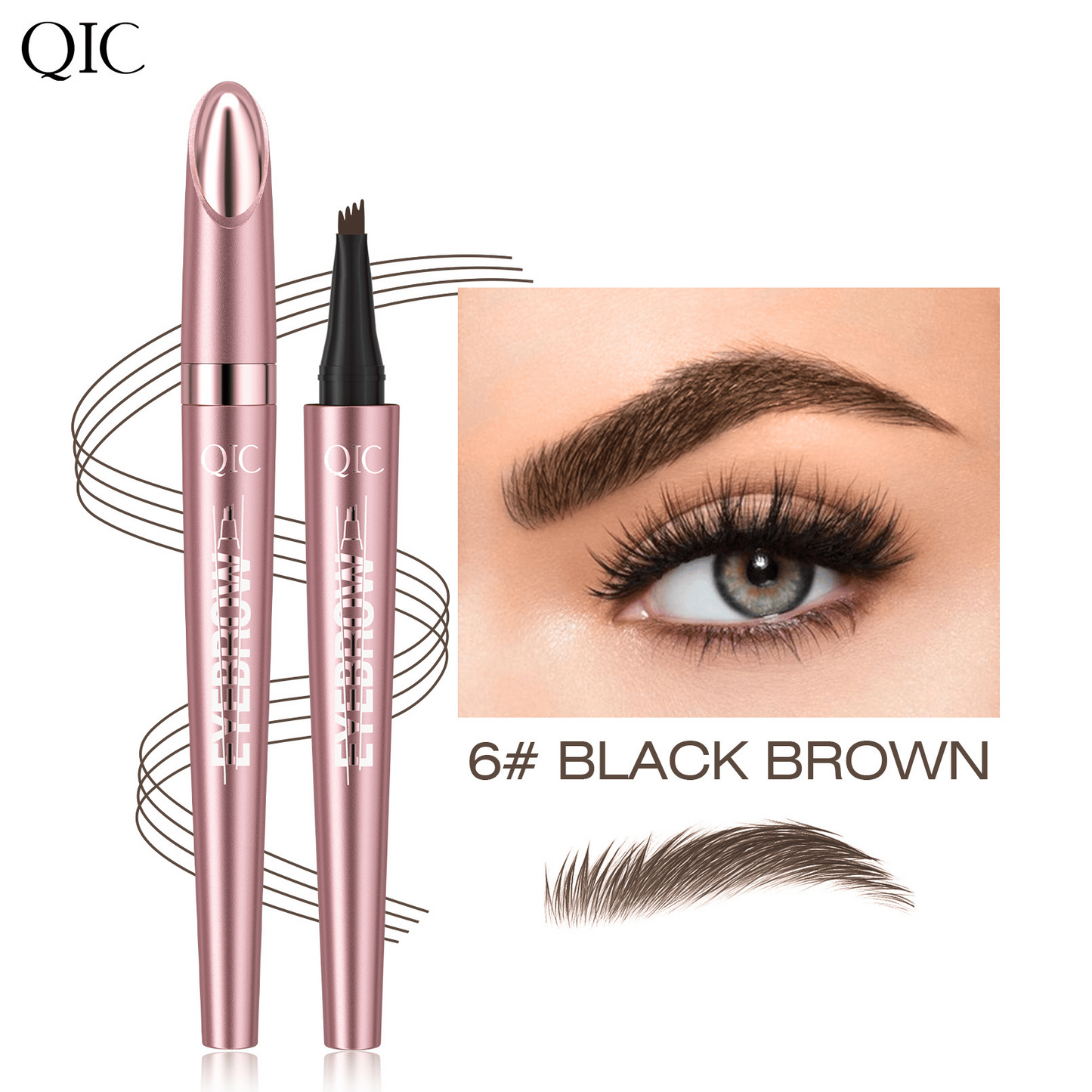 Waterproof Micro-Fork Eyebrow Pencil, Long-Lasting Brow Pen for Natural Hair-Like Strokes-8RH7