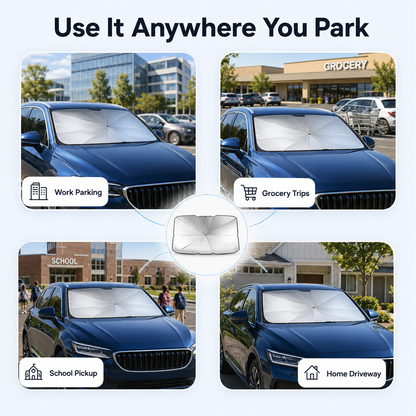 ☀️ Stop Turning Your Car Into An Oven-Foldable Car Windshield Sunshade Umbrella-8RH7