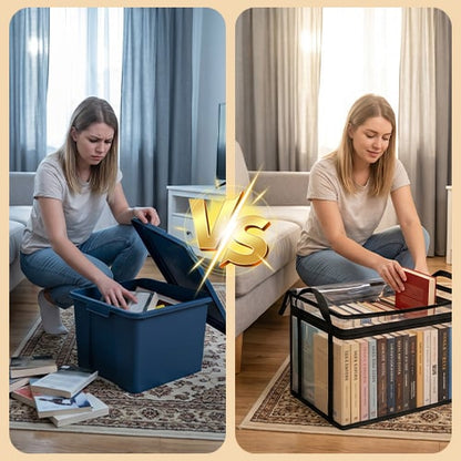 ✨Large Clear Thick Plastic Storage Box with Hinged Lid🛒|Heavy-Duty Durable High Capacity Organizer, Perfect for Home, Camping, Travel, Attic and Moving💪-8HJ9
