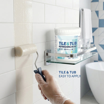 🧹Tile & Tub Refinishing Paint Kit Water-Based Renovation Coating|Easy DIY Brush/Roller Application for Bathroom & Kitchen Surfaces 300g🎨-8HJ9