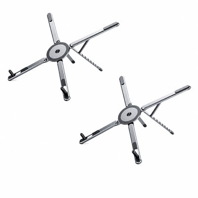 💥LIMITED TIME DISCOUNT💥Magnetic Foldable Aluminum Laptop & Tablet Stand 📱| 8-Height Adjustable Ergonomic Dual Device Desk Riser💻-8HJ9