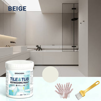 🧹Tile & Tub Refinishing Paint Kit Water-Based Renovation Coating|Easy DIY Brush/Roller Application for Bathroom & Kitchen Surfaces 300g🎨-8HJ9
