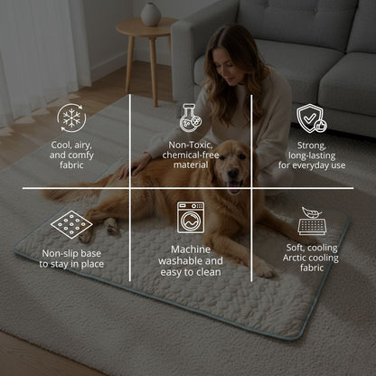 🐶🐈Pet Cooling Mat for Dogs & Cats🐶🐈| No Water No Electricity Self Cooling Pad, Non-Gel Toxic-Free Quick Dry Washable Cool Bed Prevents Pet Heatstroke for Hot Summer Days🥵-8HJ9