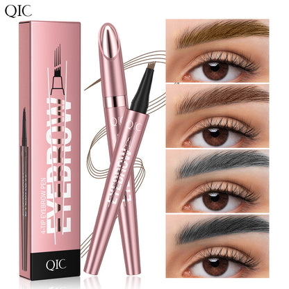 Waterproof Micro-Fork Eyebrow Pencil, Long-Lasting Brow Pen for Natural Hair-Like Strokes-8RH7