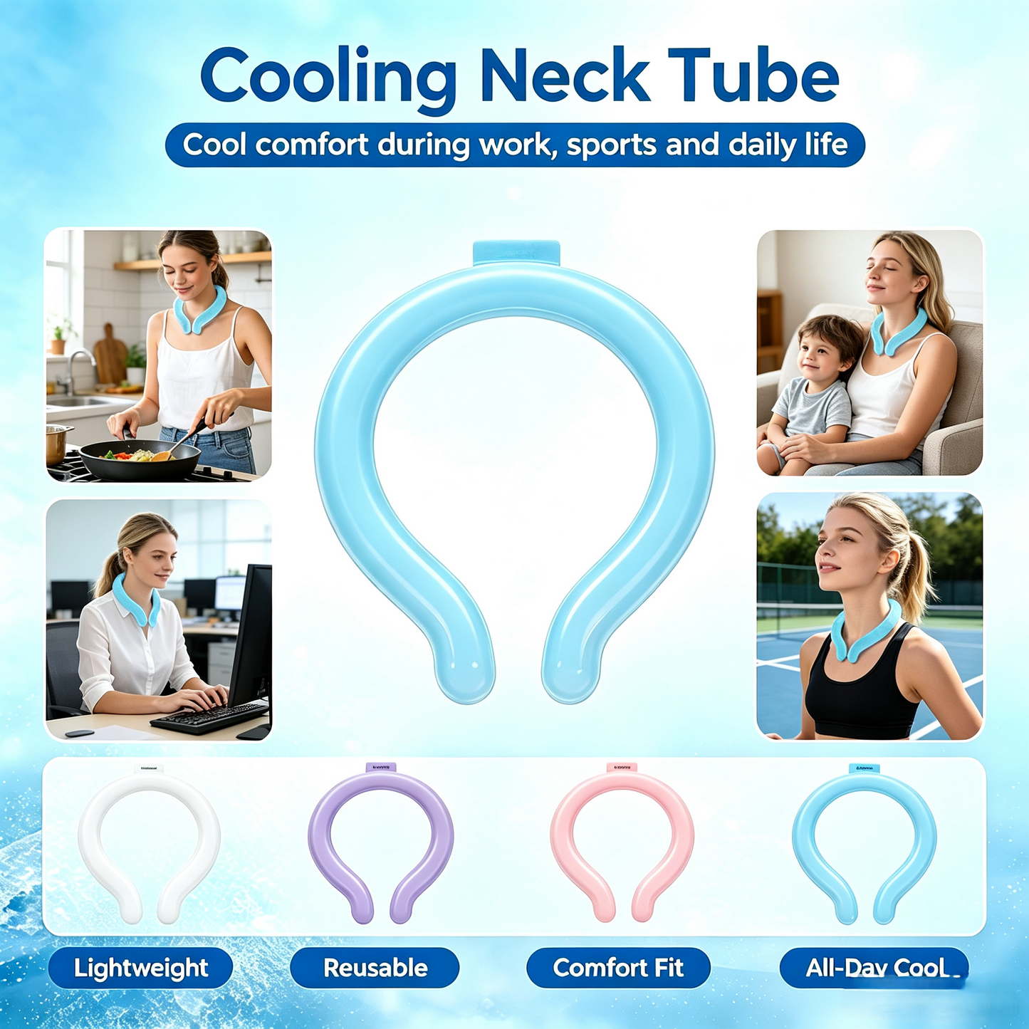 🌞2026 Summer Must-Have Gadget🌊PCM Neck Cooling Tube – Wearable Ice Ring for Hot Flashes, Sports & Summer Heat🏄‍♀️-8HJ9
