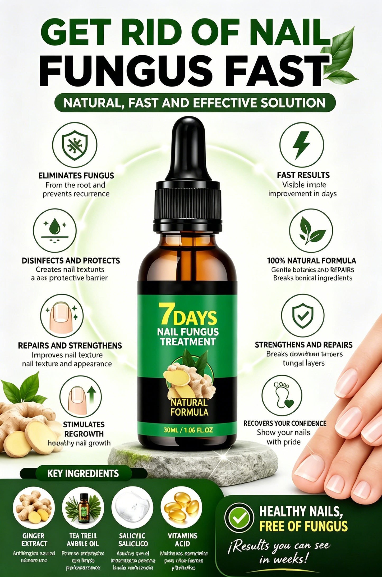 🌏Hot Selling Globally🥇🔥7 DAYS Nail Fungus Treatment, healthy and strong nails-8SA8