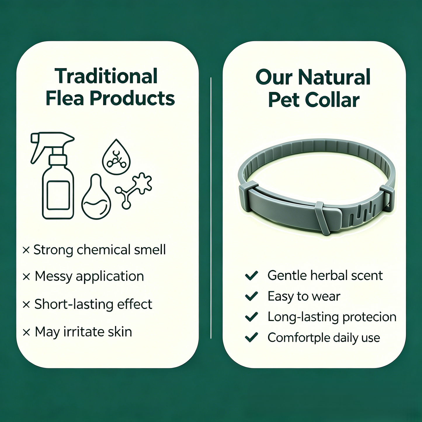 🔥 50% OFF Today 🐾Premium Natural Flea & Tick Protection Collar for Dogs & Cats – 60 Days Waterproof Botanical Defense-8YF7