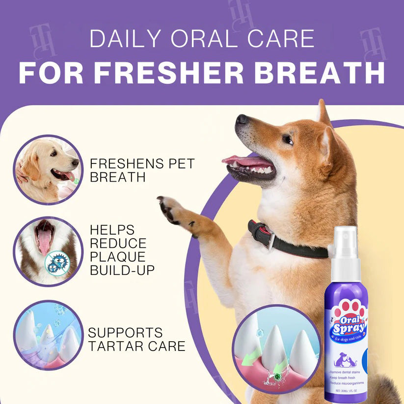 🐱🦷Yegbong Pet Dental Cleaning Spray for Dogs & Cats, Removes Plaque & Stains, Freshens Breath, Oral Care Spray-8SA8