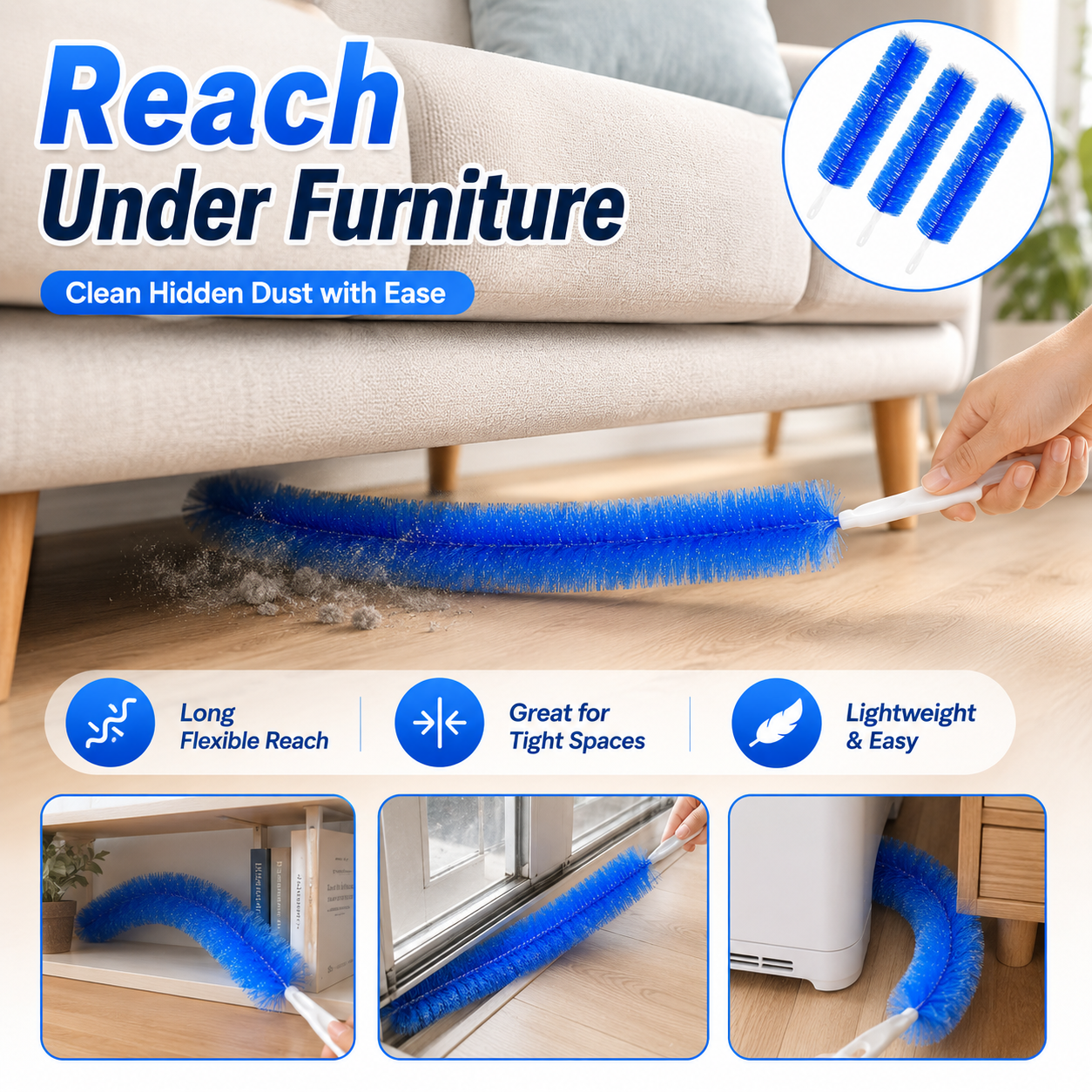 😍50% OFF🎁Flexible Microfiber Fan Duster Brushes – Reusable Cleaning Tools🔧-8HJ9