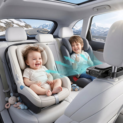 🌀💨Car Seat Velcro Fan: 3 Adjustable Speeds, USB Charging, Suitable For Cars, Golf Carts, And Travel RVs-8SA8