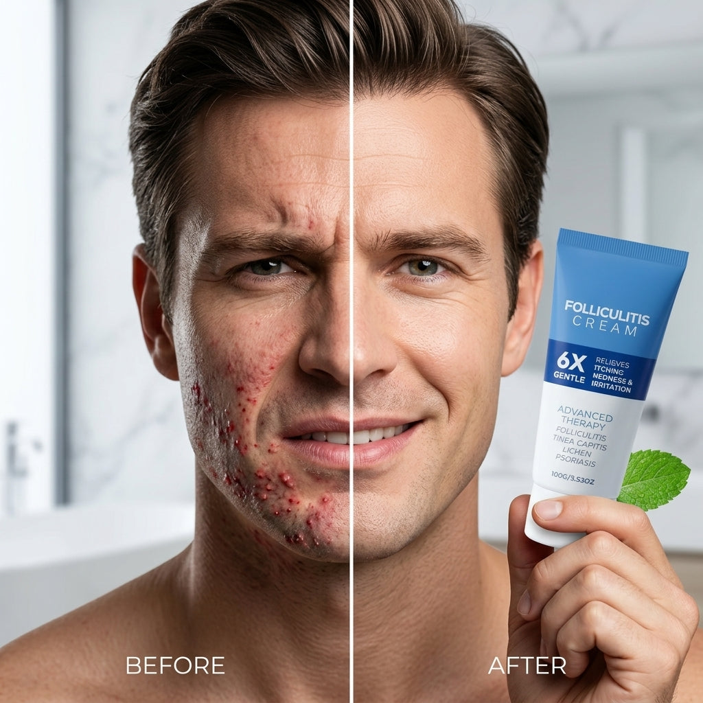 🌟【Top Choice|Over 10k+ Sold🥇】Folliculitis Soothing Cream - Organic Gentle Botanical Formula for Scalp Face & Body Advanced Formula-8SA8
