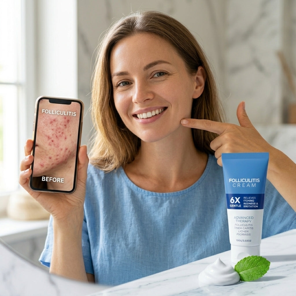 🌟【Top Choice|Over 10k+ Sold🥇】Folliculitis Soothing Cream - Organic Gentle Botanical Formula for Scalp Face & Body Advanced Formula-8SA8