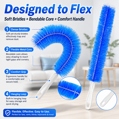 😍50% OFF🎁Flexible Microfiber Fan Duster Brushes – Reusable Cleaning Tools🔧-8HJ9