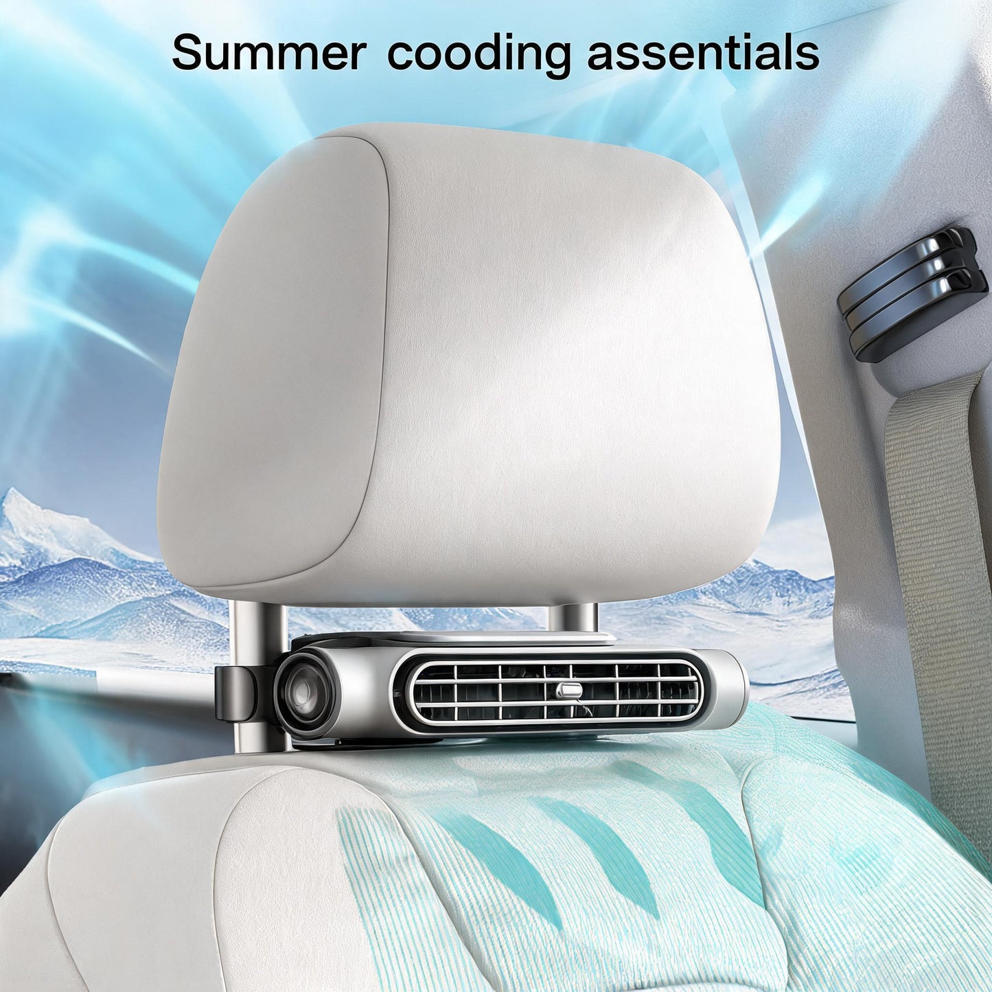 🌀💨Car Seat Velcro Fan: 3 Adjustable Speeds, USB Charging, Suitable For Cars, Golf Carts, And Travel RVs-8SA8