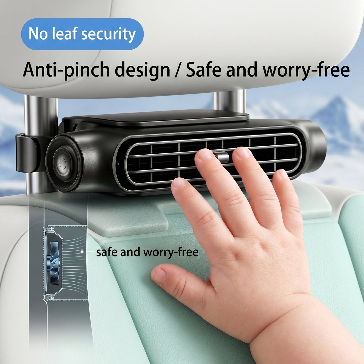 🌀💨Car Seat Velcro Fan: 3 Adjustable Speeds, USB Charging, Suitable For Cars, Golf Carts, And Travel RVs-8SA8