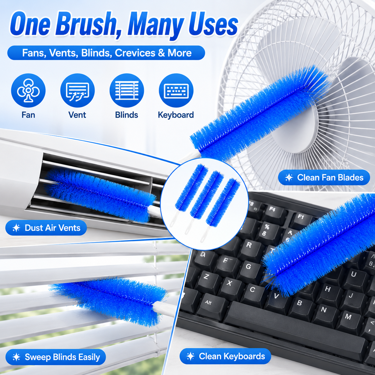 😍50% OFF🎁Flexible Microfiber Fan Duster Brushes – Reusable Cleaning Tools🔧-8HJ9