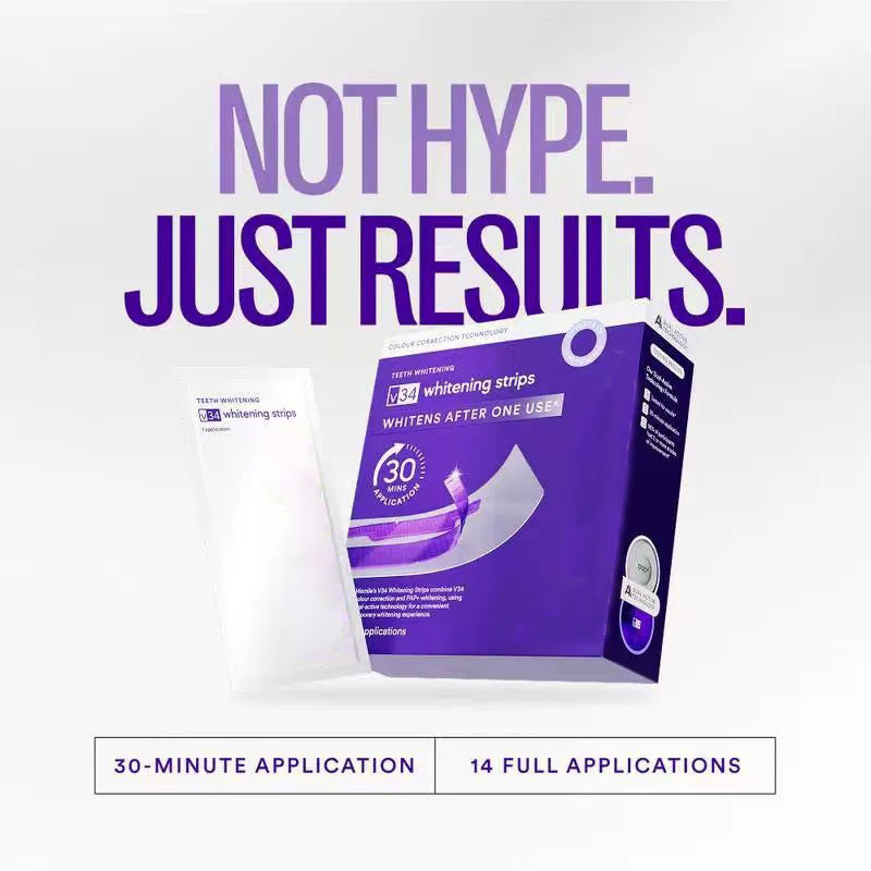 Purple Teeth Whitening Strips，Safe for Enamel - Non Sensitive Teeth Whitening - Peroxide-Free-8SA8