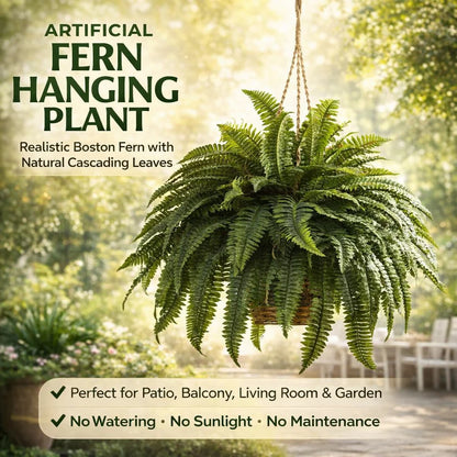 🏡【Chosen by millions of families🏆】Artificial Hanging Fern Plant🌿 – Effortless Greenery for Home & Garden,Beautify your living space-8SA8