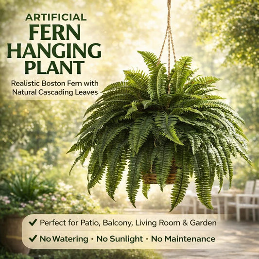 🏡【Chosen by millions of families🏆】Artificial Hanging Fern Plant🌿 – Effortless Greenery for Home & Garden,Beautify your living space-8SA8