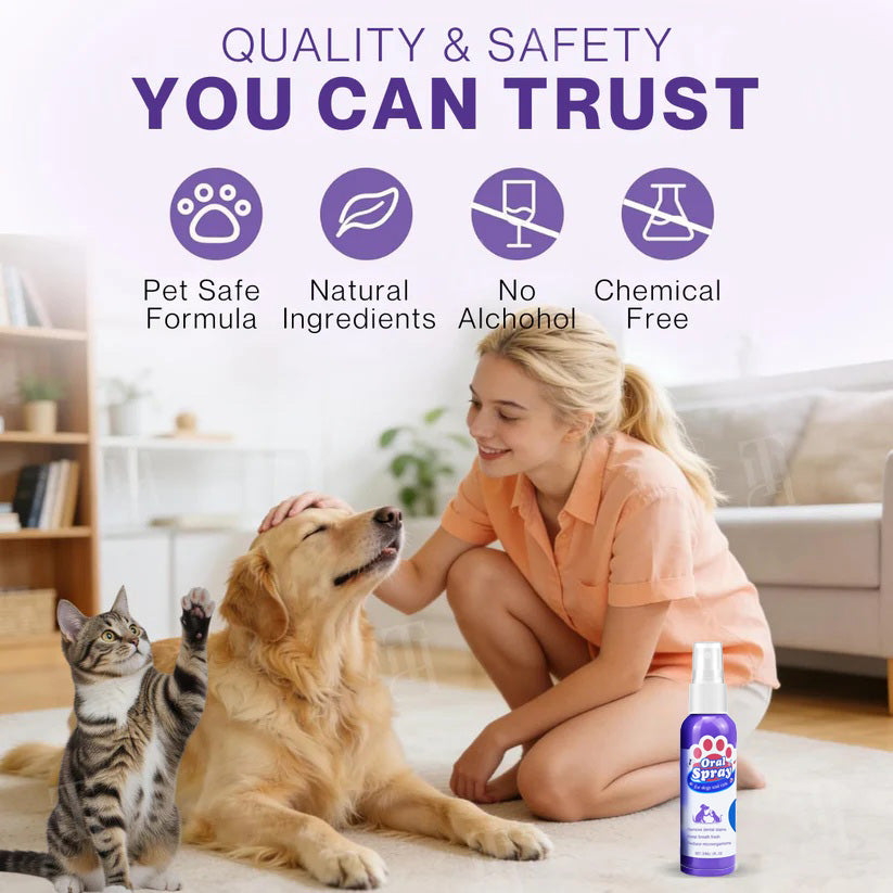 🐱🦷Yegbong Pet Dental Cleaning Spray for Dogs & Cats, Removes Plaque & Stains, Freshens Breath, Oral Care Spray-8SA8