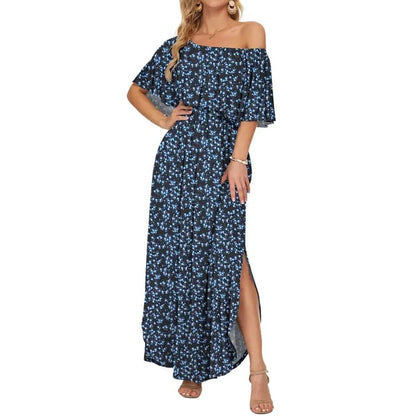 🔥 Last 48 Hours: Extra Discount + Free Shipping 🔥 Women's Off The Shoulder Dress-Summer Casual Long Ruffle Party Side Split Beach Maxi Dresses-8RH7