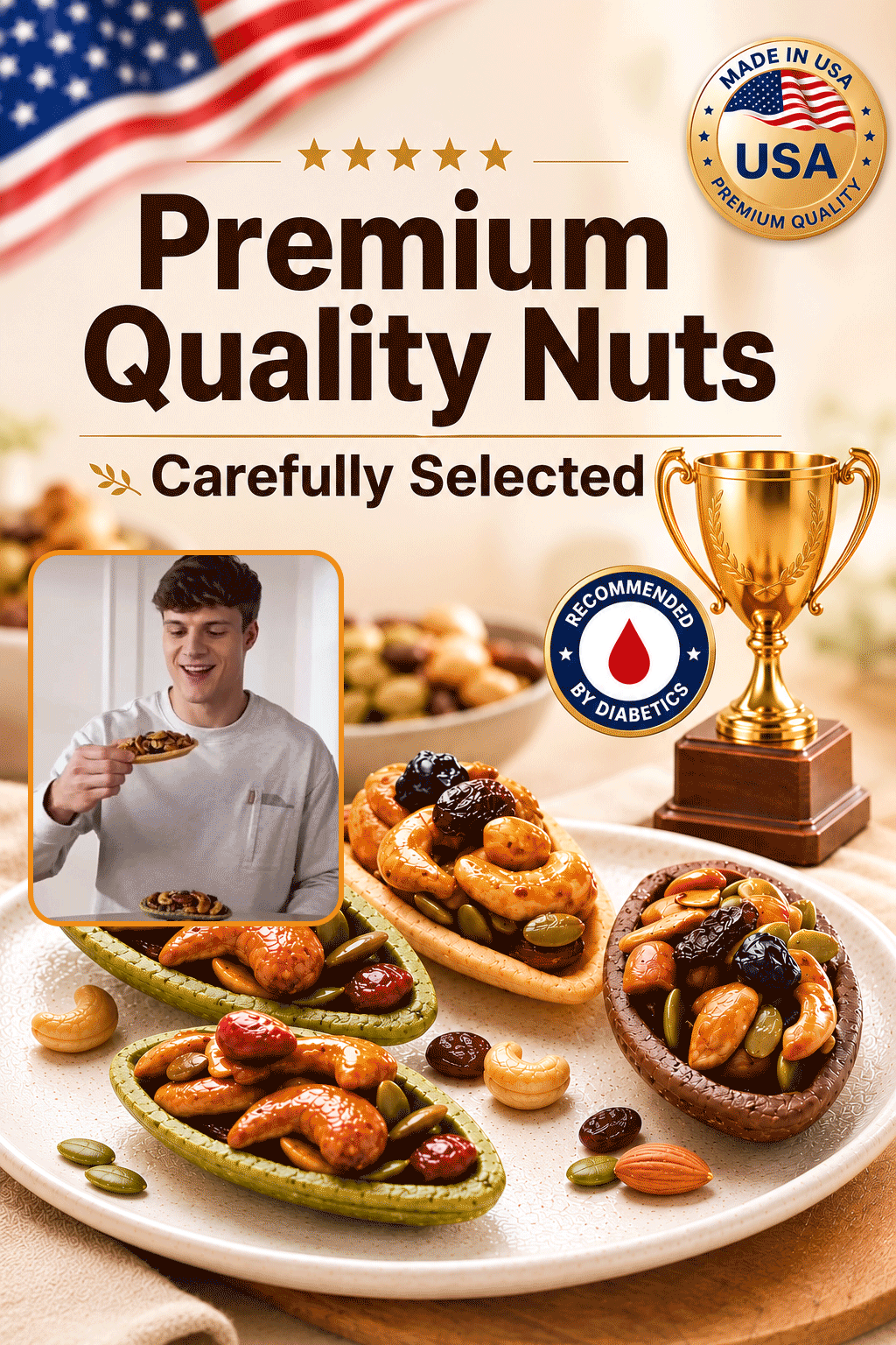 🍪Premium Crispy Almond Cashew Cookies – Roasted Nut Snack with Cocoa, Matcha & Original Flavors-Ray