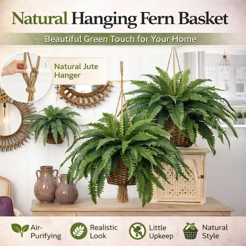 🏡【Chosen by millions of families🏆】Artificial Hanging Fern Plant🌿 – Effortless Greenery for Home & Garden,Beautify your living space-8SA8