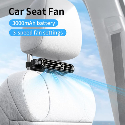 🌀💨Car Seat Velcro Fan: 3 Adjustable Speeds, USB Charging, Suitable For Cars, Golf Carts, And Travel RVs-8SA8