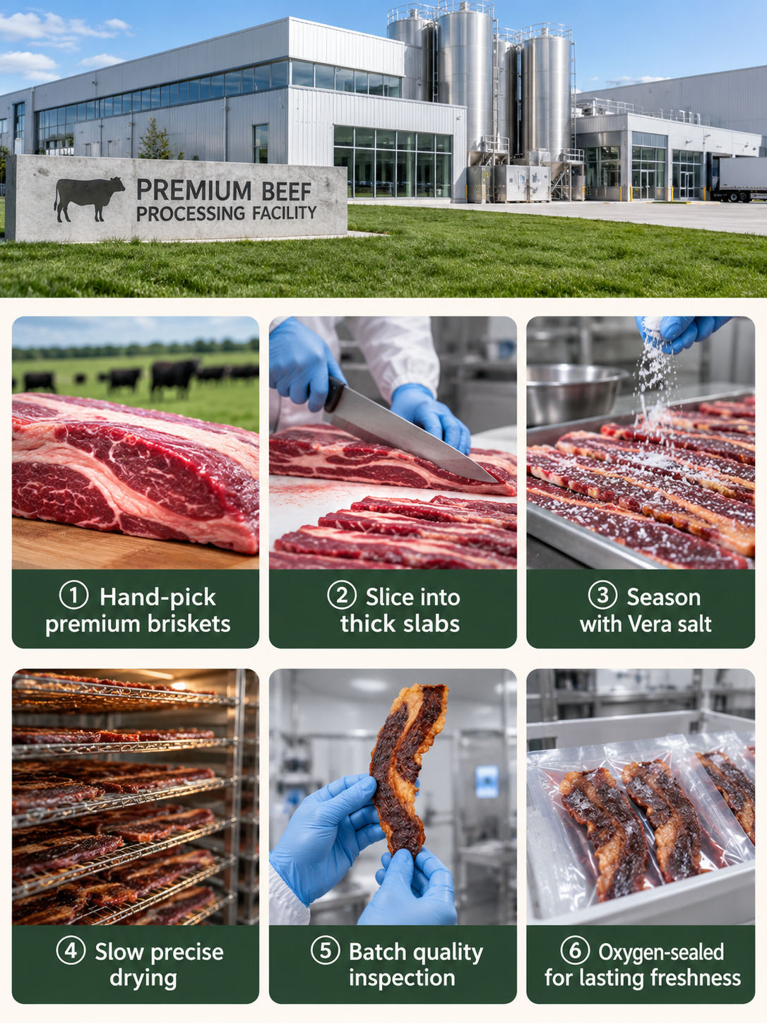 🐮Beef brisket chunks✅100% Grass-Fed & Finished, Soft Fatty Beef Snack with Natural Rendered Fat-Ray