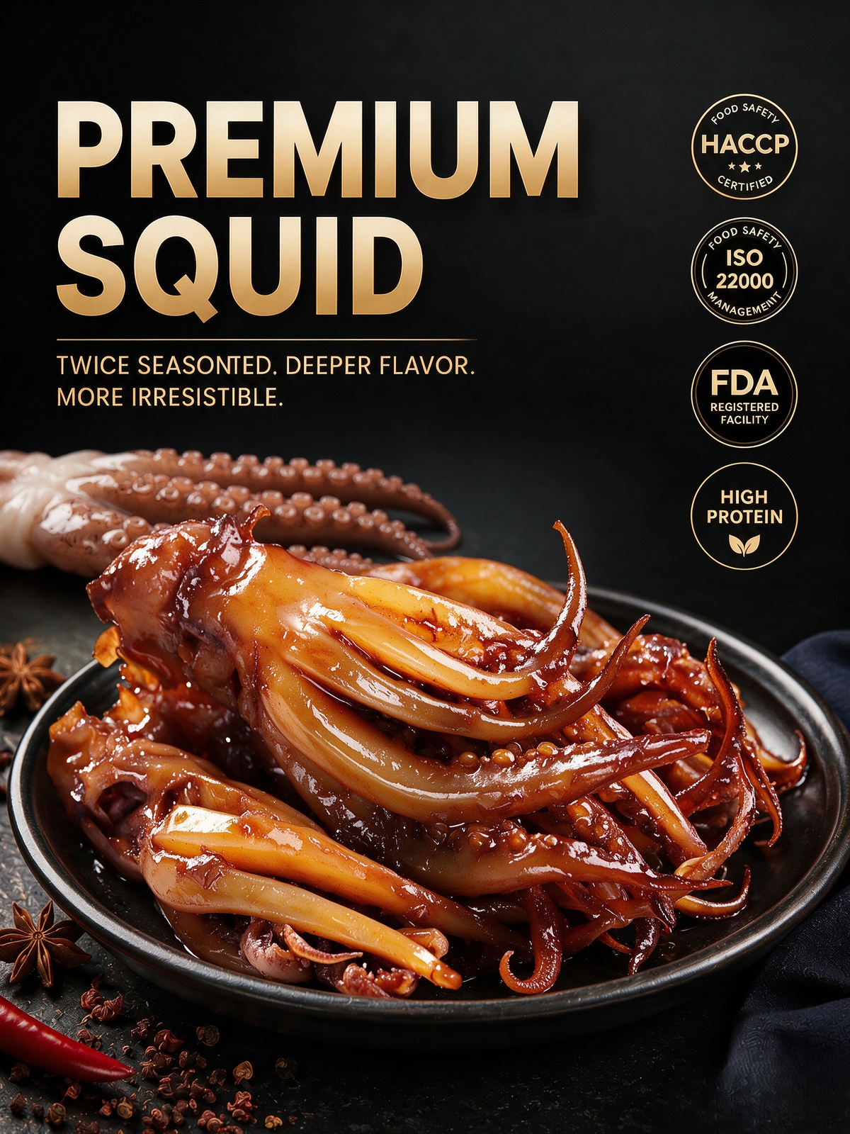 🦑BBQ Roasted Whole Squid Snack – Ready to Eat, Individually Wrapped-Ray